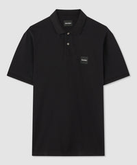 Polo noir en coton avec badge Norton brodé