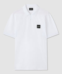 Polo blanc en coton avec badge Norton brodé