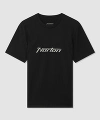 Black Mid Weight T-Shirt With Large Chest Print Logo
