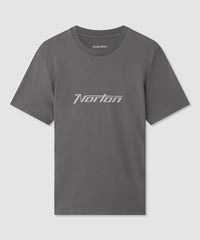 Grey Mid Weight T-Shirt With Large Chest Print Logo
